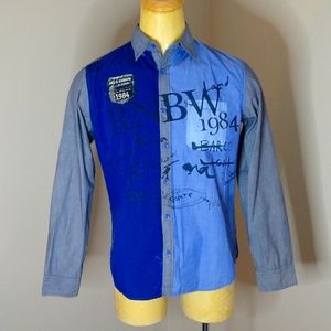 Desigual Medium Blue Grey Graphic Shirt